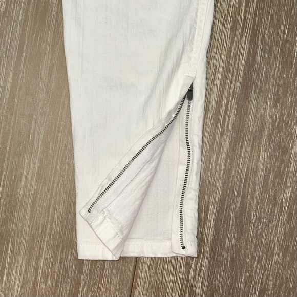 Theory White Slim Ankle Pants 0 Cotton Stretch Zip Hem Work Classic - Picture 6 of 12